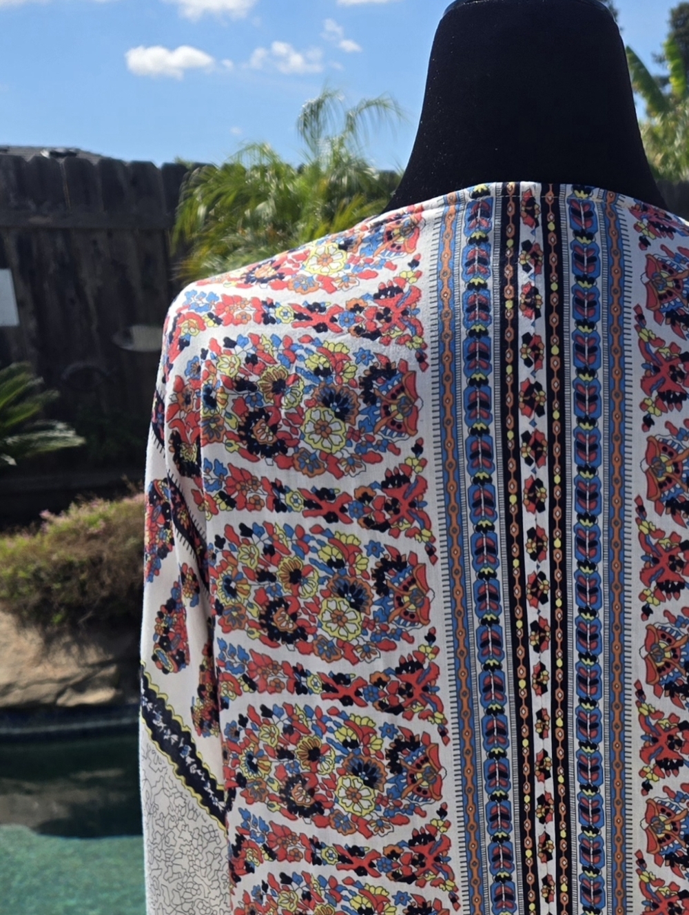 Boho Kimono Top Swimsuit Coverup Bohemian Plus Size - Picture 5 of 10